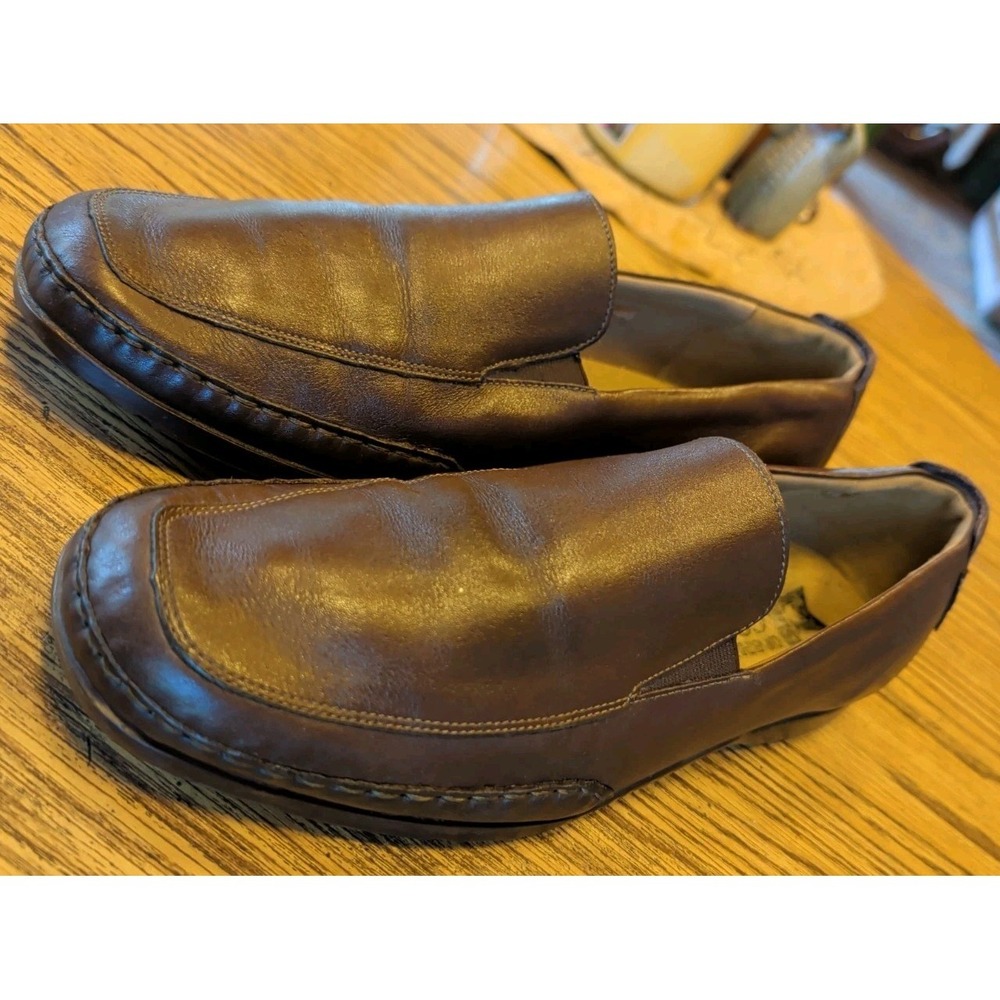Mephisto Mens 10.5 Brown Leather Cool Air Comfort Shoes Loafers Slip On